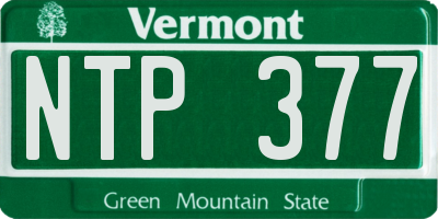 VT license plate NTP377