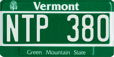 VT license plate NTP380
