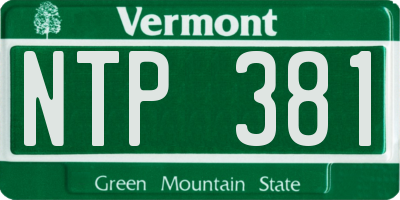 VT license plate NTP381