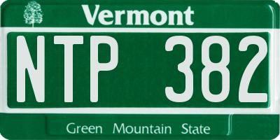 VT license plate NTP382