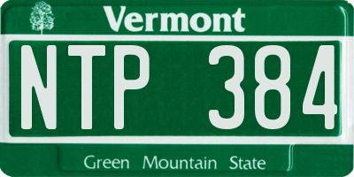 VT license plate NTP384