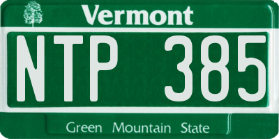 VT license plate NTP385