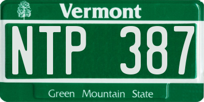 VT license plate NTP387