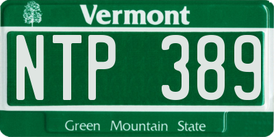 VT license plate NTP389