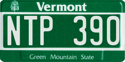 VT license plate NTP390