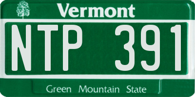 VT license plate NTP391