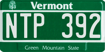 VT license plate NTP392