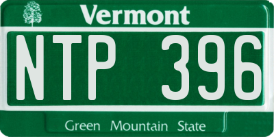 VT license plate NTP396