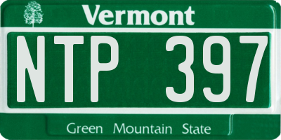 VT license plate NTP397