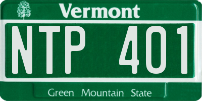 VT license plate NTP401