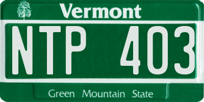 VT license plate NTP403