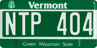 VT license plate NTP404