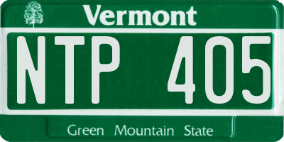 VT license plate NTP405