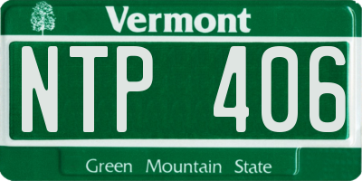 VT license plate NTP406