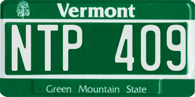VT license plate NTP409