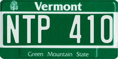VT license plate NTP410