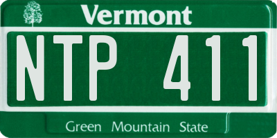 VT license plate NTP411