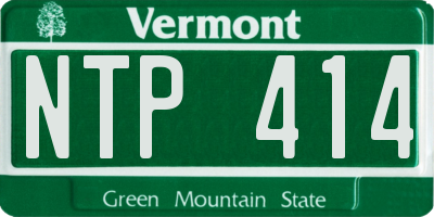VT license plate NTP414