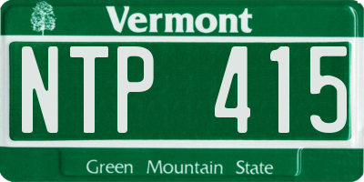 VT license plate NTP415