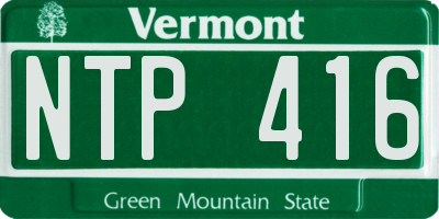 VT license plate NTP416