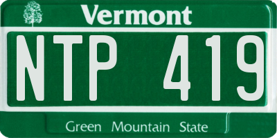 VT license plate NTP419