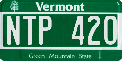 VT license plate NTP420