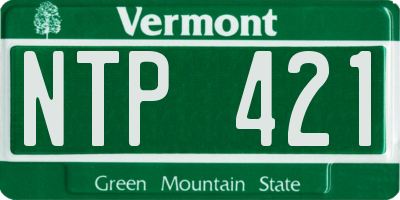 VT license plate NTP421