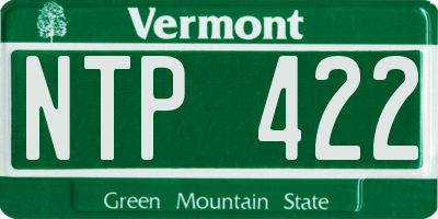 VT license plate NTP422