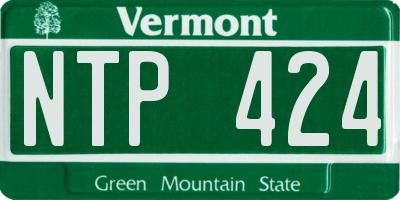 VT license plate NTP424