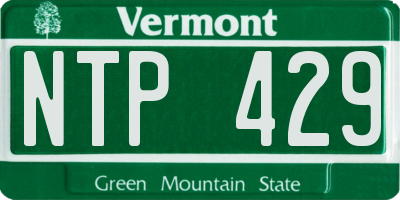 VT license plate NTP429