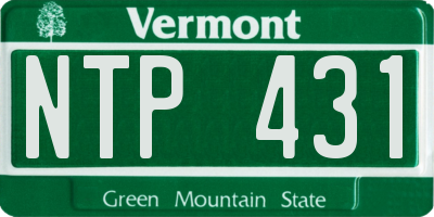 VT license plate NTP431