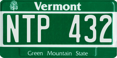 VT license plate NTP432