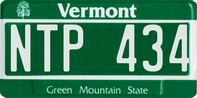 VT license plate NTP434