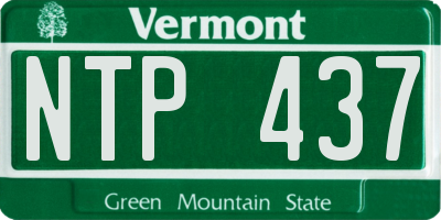 VT license plate NTP437