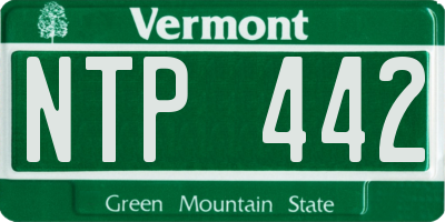 VT license plate NTP442