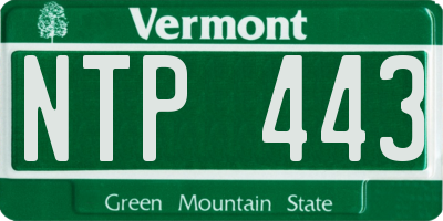 VT license plate NTP443