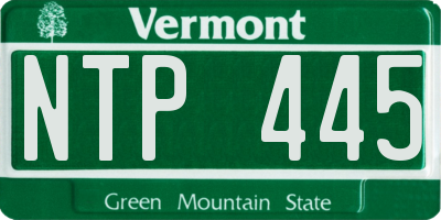VT license plate NTP445