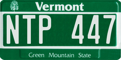 VT license plate NTP447