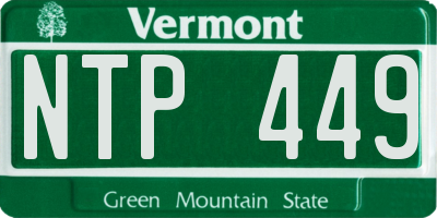 VT license plate NTP449