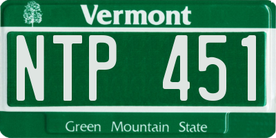 VT license plate NTP451