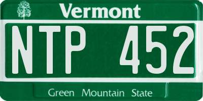 VT license plate NTP452