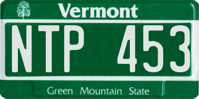 VT license plate NTP453