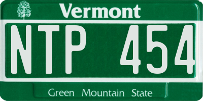 VT license plate NTP454