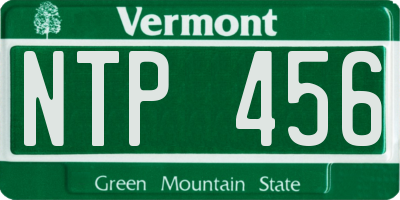 VT license plate NTP456