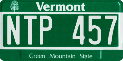 VT license plate NTP457