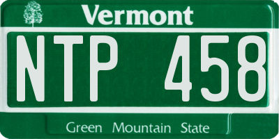 VT license plate NTP458