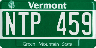 VT license plate NTP459