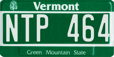 VT license plate NTP464