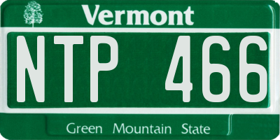VT license plate NTP466
