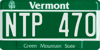 VT license plate NTP470